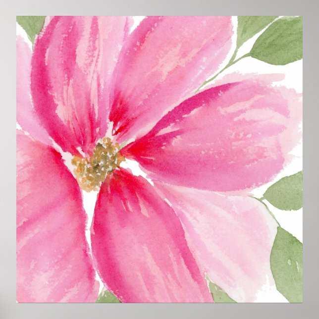 Magenta för vattenfärg - Bloom Poster (Framsidan)