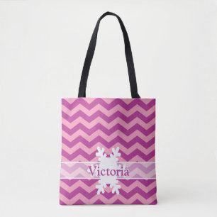 Magenta Frosted Orchid Chevrons with Snowflake Tygkasse