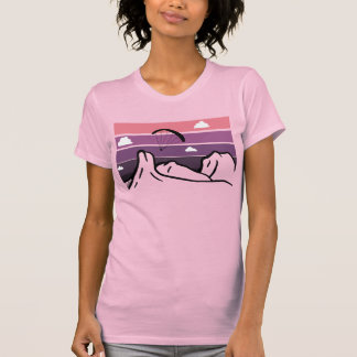 Magenta Glashouse Mountains Sunset Paragliding T Shirt
