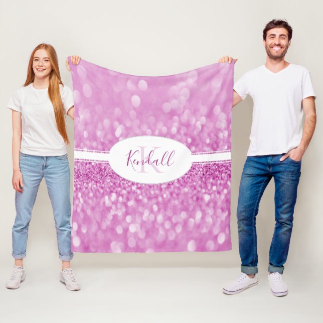 Magenta Glitter anpassar vridsnittytan Fleecefilt (På plats)