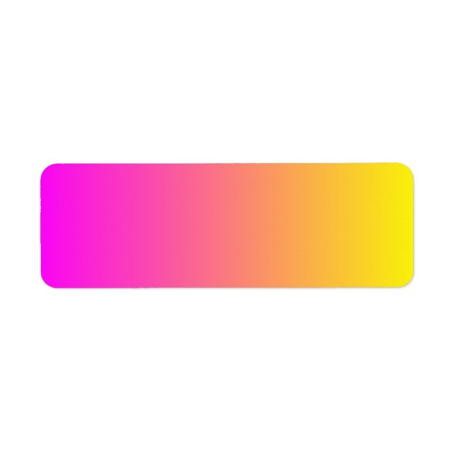 Magenta Gul Gradient Returadress Etikett (Framsidan)