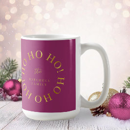 Magenta Guld jul Ho Ho Ho ID1009 Kaffemugg