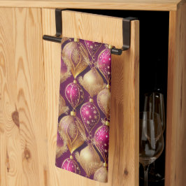 Magenta Guld jul Mönster#12 ID1009 Kökshandduk