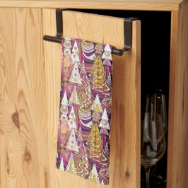 Magenta Guld jul Mönster#25 ID1009 Kökshandduk