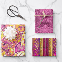 Magenta Guld jul Mönster #2#21#32 ID1009