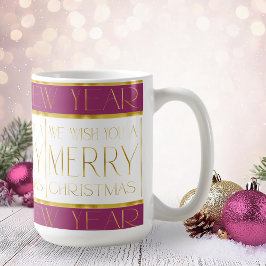 Magenta Guld jul Mönster#35 ID1009 Kaffemugg