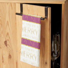 Magenta Guld jul Mönster#35 ID1009 Kökshandduk