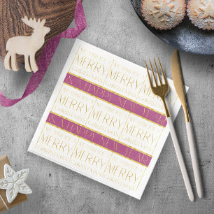 Magenta Guld jul Mönster#35 ID1009 Pappersservett