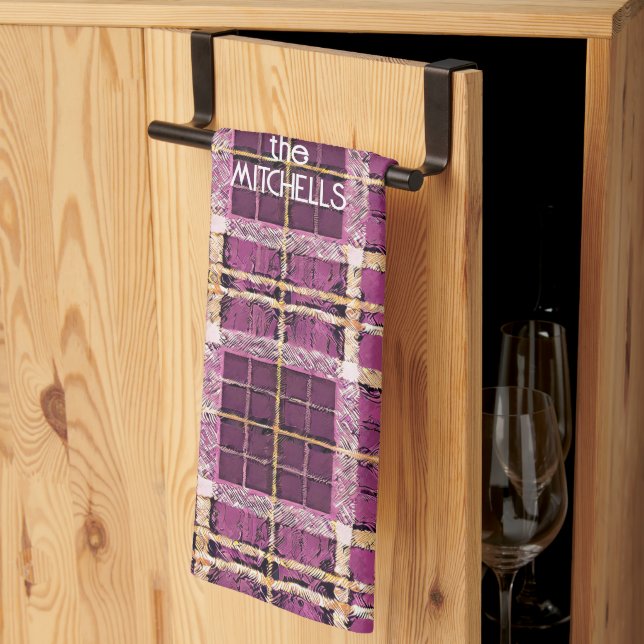 Magenta Guld jul Mönster#7 ID1009 Kökshandduk (Thirds Fold)