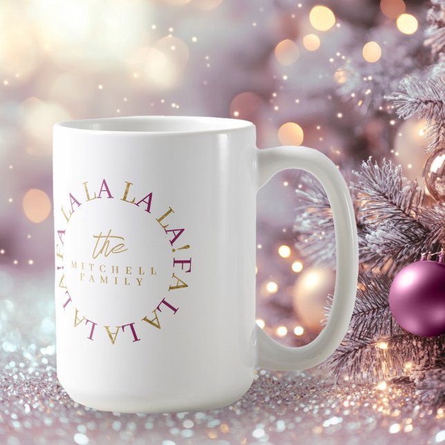Magenta Guld julklapp La ID1009 Kaffemugg (Skapare uppladdad)