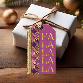 Magenta Guld julklapp La Mönster #27 ID1009 Presentetikett
