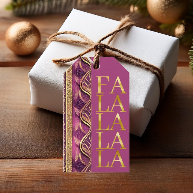 Magenta Guld julklapp La Mönster #27 ID1009 Presentetikett (Skapare uppladdad)