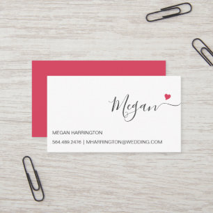 Magenta Heart - Anpassningsbar för enkel Elegant T Visitkort