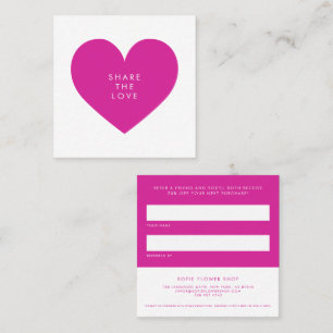 Magenta Heart Minimalist Kärlek Business Rabattkort