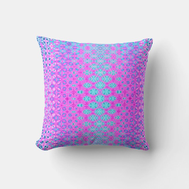 Magenta, Himmel-blått och marin geometri Kudde (Framsida)