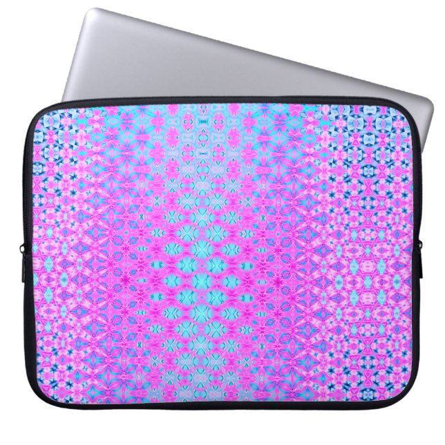 Magenta, Himmel-blått och marin geometri Laptop Fodral (Framsidan)