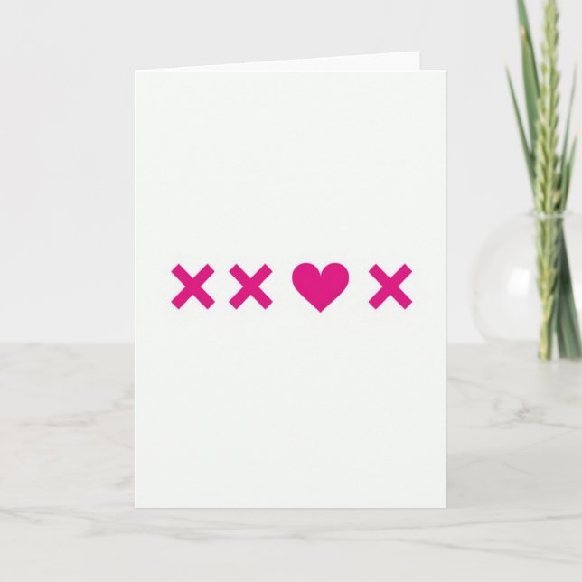 Magenta hjärta Xoxo kärlekskort Kort (Framsida)