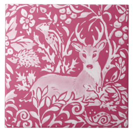 Magenta Hjort Hedgehog Bird Nature Woodland Blommi Kakelplatta