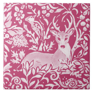 Magenta Hjort Hedgehog Bird Nature Woodland Blommi Kakelplatta