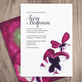 Magenta Höstblommor Bröllop Inbjudningar