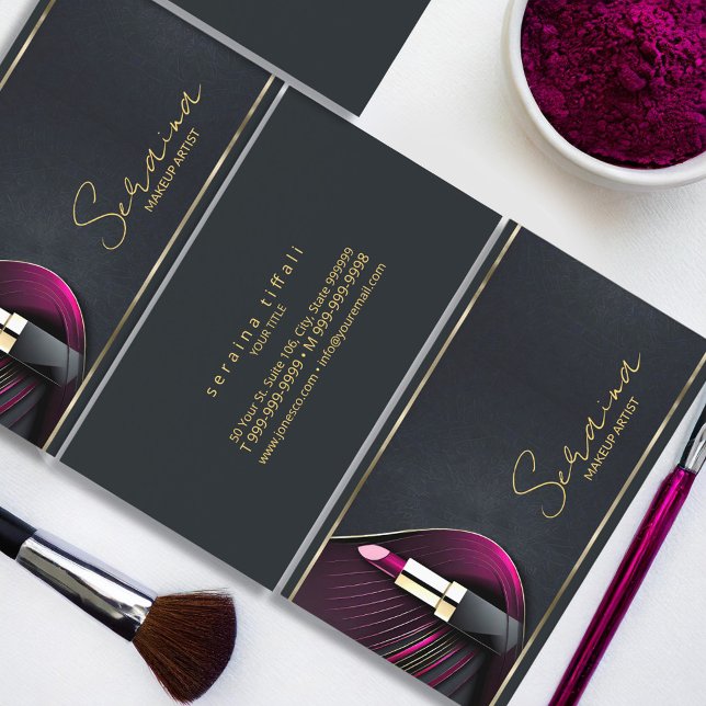 Magenta-ID1036 för konstnärer i Dramatic Art Deco  Visitkort (Skapare uppladdad)