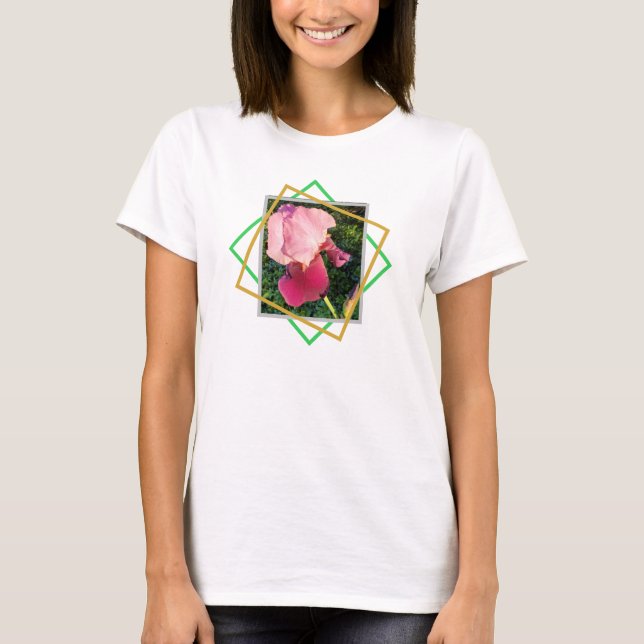 Magenta Iris Geometric T Shirt (Framsida)
