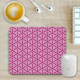 Magenta Japanese Pattern Mouse Pad Musmatta