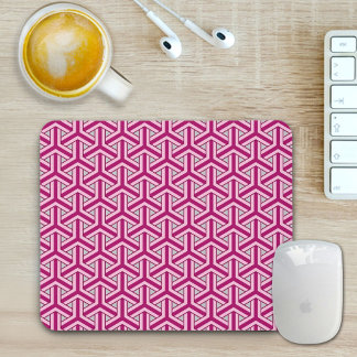 Magenta Japanese Pattern Mouse Pad Musmatta