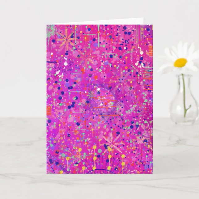 Magenta Jubileum Abstrakt Tryck  Kort (Liten växt)