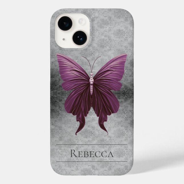 Magenta Jude Butterfly Damask (Baksida)