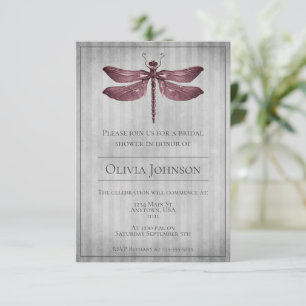 Magenta Jueled Dragonfly Möhippa Inbjudningar