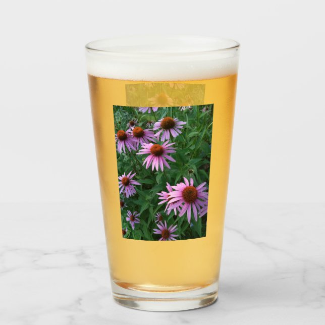 Magenta konblomma glas kopp (Framsida fylld)