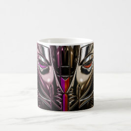 Magenta krom ansikte kaffemugg