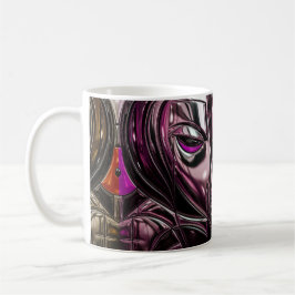 Magenta krom ansikte kaffemugg