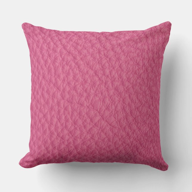 Magenta läderlook tryckt kudde (Framsida)