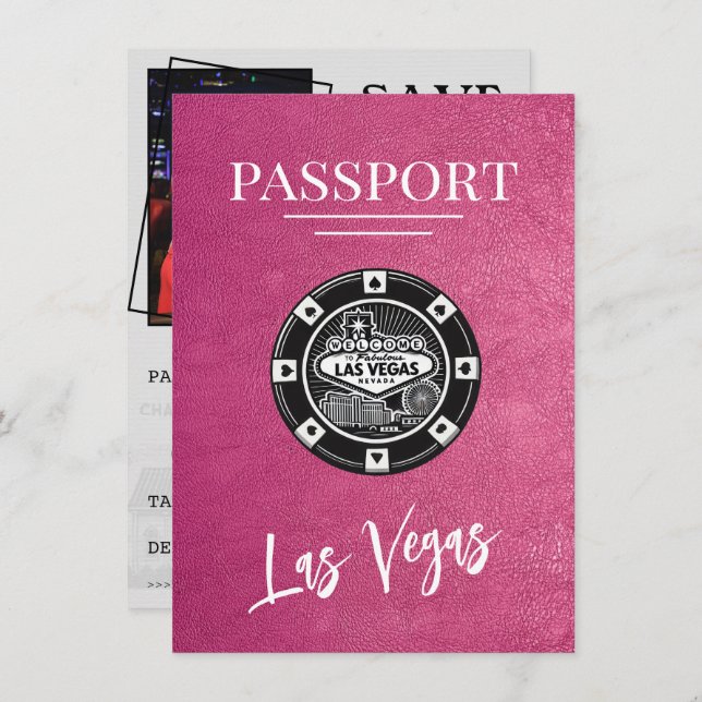 Magenta Las Vegas-pass Spara datum Spara Datumet (Fram/baksida)