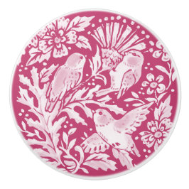 Magenta Lila Bird Blommigt Thistle Woodland Söt Knopp