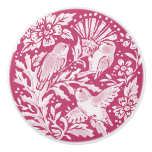 Magenta Lila Bird Blommigt Thistle Woodland Söt Knopp