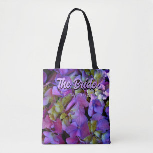 Magenta Lila blue gult Hydrangeas blomma Bride Tygkasse