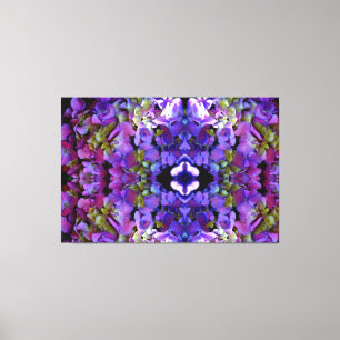 Magenta Lila blue gult Hydrangeas blommor Canvastryck