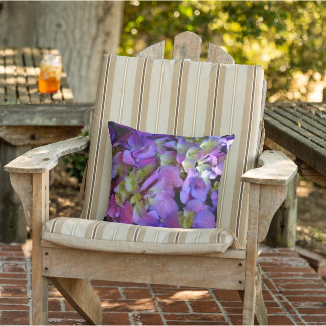 Magenta Lila blue gult Hydrangeas blommor Kudde (Stol)