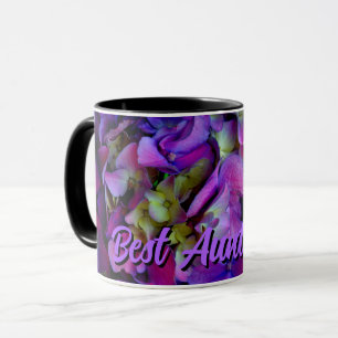 Magenta Lila blue gult Hydrangeas blommor Moster Mugg