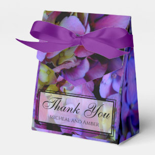 Magenta Lila blue gult Hydrangeas blommor Presentaskar
