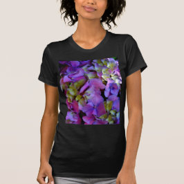 Magenta Lila blue gult Hydrangeas blommor T Shirt