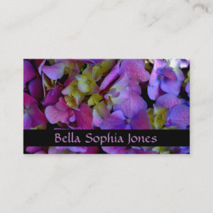 Magenta Lila blue gult Hydrangeas blommor Visitkort