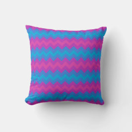 Magenta, Lila, Bright Blue Chevrons och Polkas Kudde