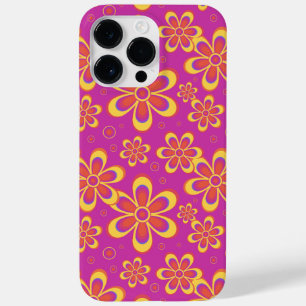 Magenta Lila Gult Groovy Flower Mönster