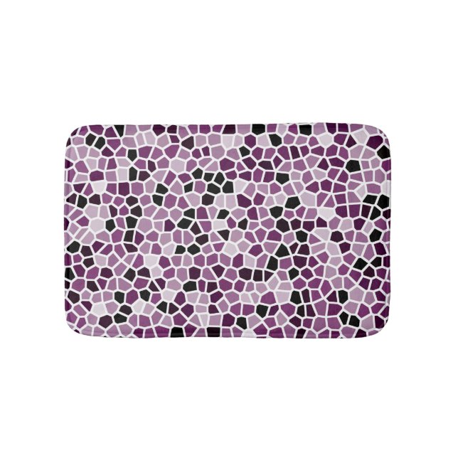Magenta Lila Rosa Glas-i-glas-mönster Badrumsmatta (Framsidan)
