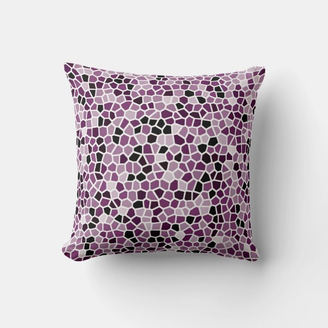 Magenta Lila Rosa Glas Mönster Kudde (Framsida)
