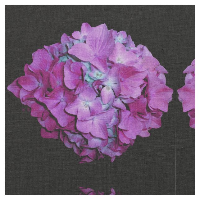 Magenta lila rosa Hydrangea Tyg (Närbild)